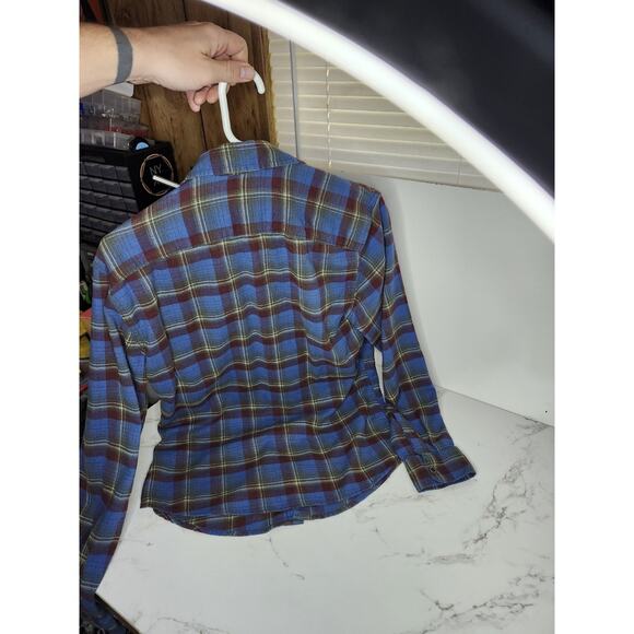 Wrangler Western Pearl Snap Flannel Shirt Plaid Long Sleeve Cowboy Size M - Picture 9 of 9